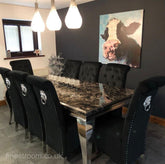 Black Louis Dining Table With Black Sofia Chairs