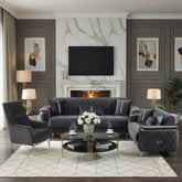 Milano Grey Silver Sofa Set