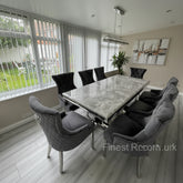 Grey Arial Dining Table With Dark Grey Majestic Chairs