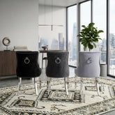 2 x Valencia Dining Chairs- Light Grey, Black, Dark Grey