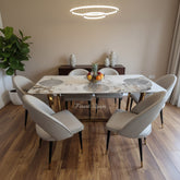 Pandora Lucein Dining Table With Astra Beige Chairs