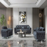 Lotto Grey Silver Sofa Set