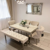 Cream Louis with Mink Valentino Chairs & Majestic Bench
