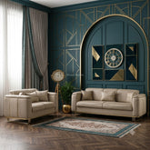 Lidya Casalux Cream Gold Sofa Set