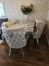 Beige Louis Dining Table With Mink Valentino Chairs