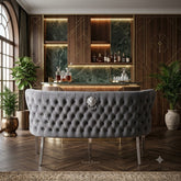 Valentino Plush Velvet Bench- Dark Grey