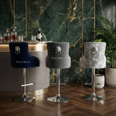 Majestic Bar Stools- Crushed Velvet, Silver, HQ Silver, Navy, Dark Grey, Mink, Black