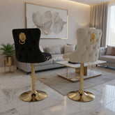 Victoria Lion Knocker Breakfast/Bar Stools- Black Gold, Cream Gold