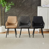 2 x Palermo PU Leather Dining Chairs- Black, Grey, Beige