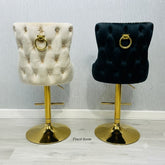 Victoria Ring Knocker Bar/Breakfast Stools - Black Gold, Cream Gold
