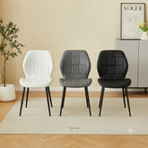 2 x Oliver PU Leather Effect Dining Chairs- White, Grey, Black
