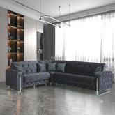 Punto Grey Silver Corner Sofa Set