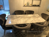 Grey Arial Dining Table With Dark Grey Valentino Chairs