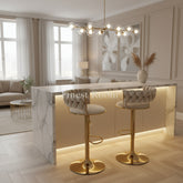 Camelia Luxury Cream & Gold Bar Stool