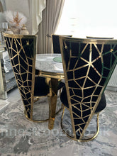 Round Grey Gold Louis Table With Black Gold Vienna Chairs