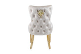Victoria Lion Knocker Dining Chairs- Cream Gold