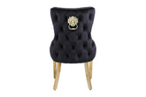 Victoria Lion Knocker Dining Chairs- Black Gold