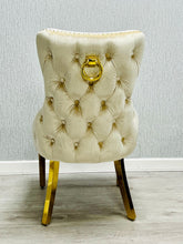 Victoria Ring Knocker Dining Chairs- Cream Gold