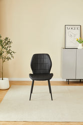 Oliver Black PU Leather Effect Dining Chairs
