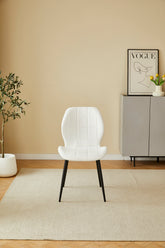Oliver White PU Leather Effect Dining Chairs