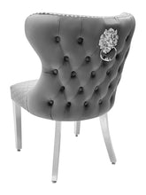 Valentino Plush Velvet Dining Chairs- Dark Grey