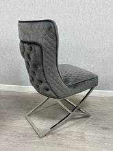 Rome Plush Velvet Fabric Dining Chairs- Dark Grey