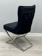 Rome Plush Velvet Fabric Dining Chairs- Black