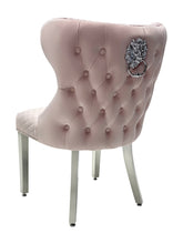Valentino Plush Velvet Dining Chairs- Pink