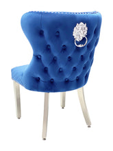Valentino Plush Velvet Dining Chairs- Navy