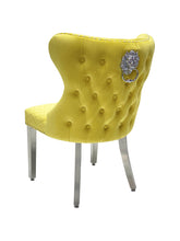 Valentino Plush Velvet Dining Chairs- Mustard