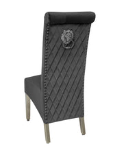 Sofia Plush Velvet Fabric Dining Chairs- Dark Grey