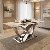 California Grey Marble Dining Table