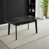 Arizona Extending Black Gold Ceramic Dining Table