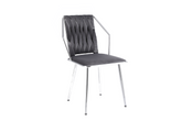 Daisy Velvet Dining Chairs- Grey Silver