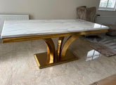 Charisma Gold Marble Dining Table