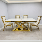 Cream Gold Elina with Cream Gold Windsor Chairs