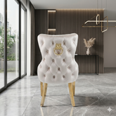 Victoria Ring Knocker Dining Chair - Cream Gold