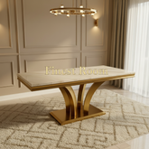 Charisma Gold Marble Dining Table