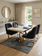 White Elina Gold With Black Gold Lasco Chairs