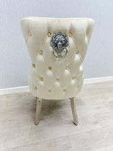 Cream Silver Victoria Lion Knocker Chairs
