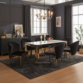 White Sorrento with Fabio Black Gold Chairs