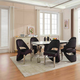 White Sorrento with Santorini Black Silver Chairs