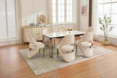 White Sorrento with Santorini Cream Silver Chairs