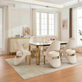 White Sorrento Gold with Santorini Cream Gold Chairs