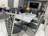 1.8M Grey Elina with Grey Vienna Chairs