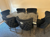 Black Louis Chrome With Black Valentino LK chairs