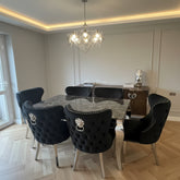 Black Louis Chrome With Black Valentino LK chairs