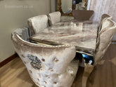 Beige Louis Dining Table With Beige Shimmer Valentino