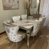 Beige Louis Dining Table With Beige Shimmer Valentino