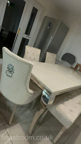 Cream Louis Chrome with Mink Majestic Chairs